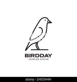 Single line Vogel stehen Logo Design Vektor Grafik Symbol Symbol Zeichen Illustration kreative Idee Stock Vektor