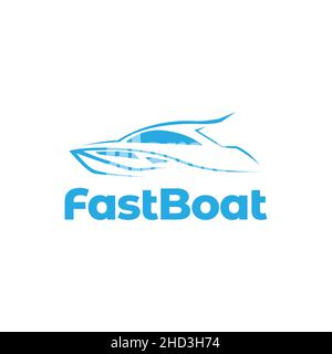 Moderne schnelle Boot Sport Logo Design Vektor Grafik Symbol Symbol Zeichen Illustration kreative Idee Stock Vektor