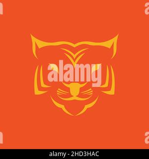 Gesicht orange junge Tiger Logo Design Vektor Grafik Symbol Symbol Zeichen Illustration kreative Idee Stock Vektor