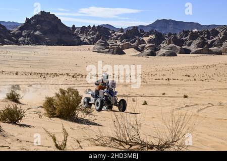 193 Maksimov Aleksandr (raf), Chyr Mari, Yamaha YFM 700R, Quad, Aktion während der Etappe 1B der Rallye Dakar 2022 um Hail, am 2nd. Januar 2022 in Hail, Saudi-Arabien - Foto: Gigi Soldano/DPPI/LiveMedia Stockfoto