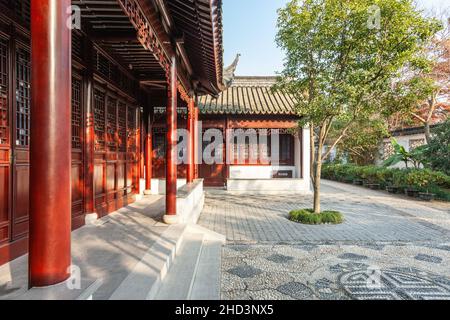 Halle des fernen Duftes im Garten des bescheidenen Verwalters. Suzhou, China Stockfoto