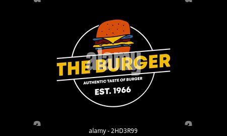 Vektor Für Burger Logo-Vorlage. Fast Food Logo Design-Konzept. Stock Vektor
