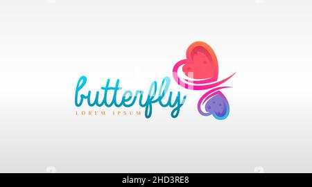 Schmetterling Logo Concept Vector isoliert in weißem Hintergrund Stock Vektor