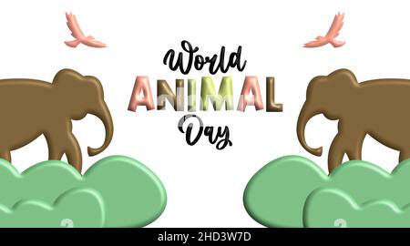 Welt Tier Tag Hintergrund Illustration Vektor Stock Vektor