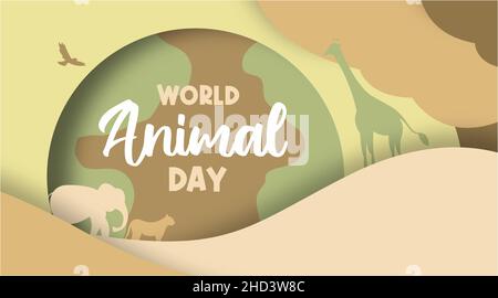 Welt Tier Tag Hintergrund Illustration Vektor Stock Vektor