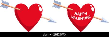 Herz von einem Pfeil durchbohrt Stock Vektor