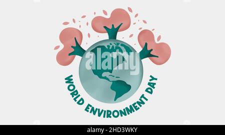Welt Umwelt Tag Hintergrund Illustration Vektor. Webbanner und Online-Flyer zum Weltumwelttag. Stock Vektor