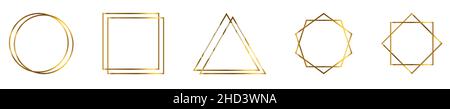 Geometrische goldene Rahmen gesetzt Stock Vektor