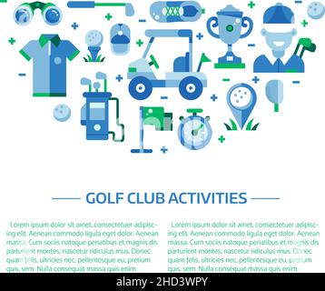 Golf Club Web Banner Vorlage in Flat Stock Vektor