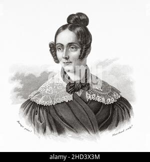 Porträt der Mademoiselle Didion. Barbe Francoise Madeleine Didion (1798-1836) Frankreich. Europa. Alte gravierte Illustration aus dem 19th. Jahrhundert von Portraits et histoire des hommes utile von Societe Montyon et Franklin 1837 Stockfoto