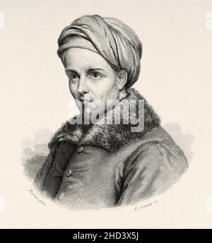 Jean Althen. Hovhannès Althounian (1709-1774) französischer Agronom armenischer Herkunft. Frankreich. Europa. Alte gravierte Illustration aus dem 19th. Jahrhundert von Portraits et histoire des hommes utile von Societe Montyon et Franklin 1837 Stockfoto