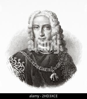 Antonio Tolomeo Gallio Trivulzio (1692-1767) Prinz della Val Mesolcina. Europa. Alte gravierte Illustration aus dem 19th. Jahrhundert von Portraits et histoire des hommes utile von Societe Montyon et Franklin 1837 Stockfoto