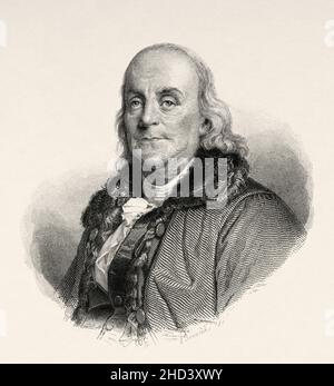 Benjamin Franklin: Der Staatsmann Und Philosoph. Franklin War Einer Der  Gründerväter Der Vereinigten Staaten Und In Vielerlei Hinsicht War "Der  Erste Amerikaner Stockfotografie - Alamy