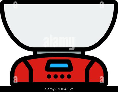 Symbol Für Die Elektrische Waage Der Küche. Editierbare Fett Formatigte Kontur Mit Farbfüllungsdesign. Vektorgrafik. Stock Vektor