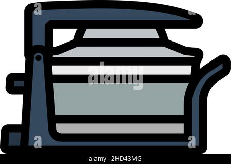Symbol Für Elektrischen Konvektionsofen. Editierbare Fett Formatigte Kontur Mit Farbfüllungsdesign. Vektorgrafik. Stock Vektor