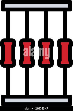 Symbol Für Widerstandsband. Editierbare Fett Formatigte Kontur Mit Farbfüllungsdesign. Vektorgrafik. Stock Vektor