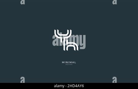 Buchstabensymbol Logo YH oder HY Stock Vektor