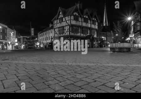 Das alte Haus ein Fachwerkhaus aus dem 17th. Jahrhundert in Jacobi im Zentrum von Hereford Herefordshire, England. November 2021. Stockfoto