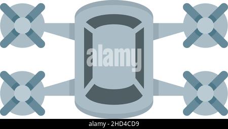 Symbol für unbemannte Taxi-Drohne. Flache Abbildung des Vektorsymbols der unbemannten Taxi-Drohne auf weißem Hintergrund isoliert Stock Vektor