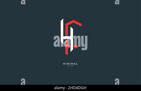 Buchstabensymbol Logo HF oder FH Stock Vektor