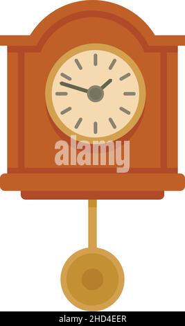 Standbild der Standuhr. Flache Abbildung des Stands des Standuhr-Vektor-Symbols des Großvaters isoliert auf weißem Hintergrund Stock Vektor