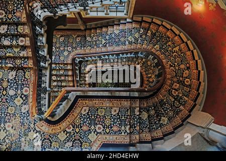 The Grand Staircase - Midland Grand Hotel (Rennaissance Hotel), London (Von Oben) Stockfoto