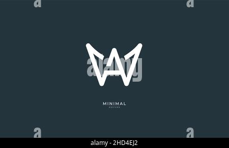 Buchstabensymbol Logo WA oder AW Stock Vektor