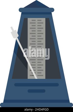 Symbol für mechanisches Metronom. Flache Darstellung des mechanischen Metronom-Vektorsymbols isoliert auf weißem Hintergrund Stock Vektor