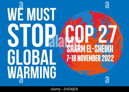 COP 27 - Sharm El-Sheikh, Ägypten, 7-18. November 2022 - Vektor des internationalen Klimagipfels Illustration Stock Vektor