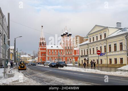 Moskau, Russland - 20. Dezember 2021 , Kirche des heiligen Nikolaus des Wundertäters in Bolvanovka Stockfoto