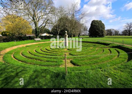 The Turf Maze at Hilton Village, Cambridgeshire; England, Großbritannien Stockfoto