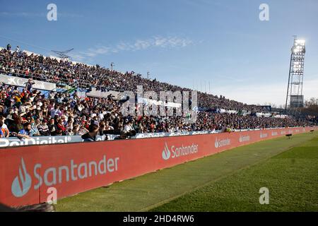 Gesamtansicht der Stände während des Fußballspiels der spanischen Meisterschaft La Liga zwischen Getafe CF und Real Madrid am 2. Januar 2022 im Coliseum Alfonso Perez Stadion in Getafe, Madrid, Spanien - Foto: Oscar Barroso/DPPI/LiveMedia Stockfoto