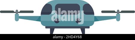 Symbol „Fly Taxi“. Flache Abbildung des Vektor-Symbols für das Fly Taxi auf weißem Hintergrund isoliert Stock Vektor