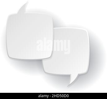 Dialogfeldern. White Paper-Chat-Nachrichtenblasen Stock Vektor