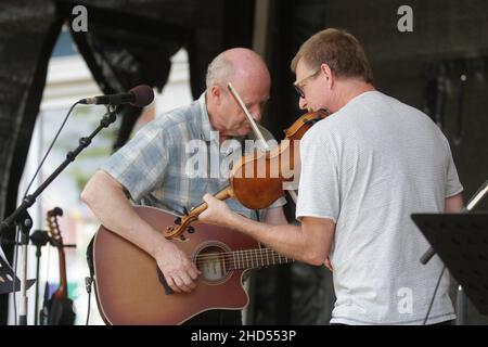 Musik in den Straßen der Stadt Kolding im südlichen Mittelteil des Jütlands 2017 Stockfoto