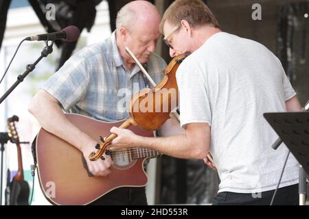 Musik in den Straßen der Stadt Kolding im südlichen Mittelteil des Jütlands 2017 Stockfoto