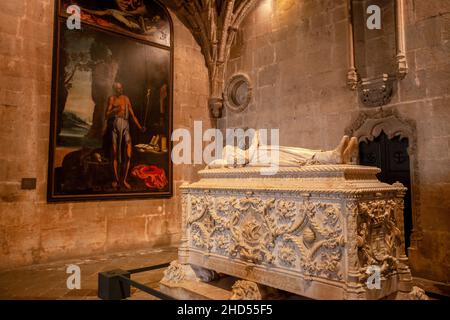 Grab von Vasco da Gama, Mosteiro dos Jeronimos, Lissabon, Portugal, Südwesteuropa Stockfoto