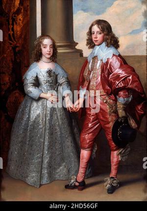 William II., Prinz von Orange, und seine Braut, Mary Stuart von Anthony Van Dyck (1599-1641), Öl auf Leinwand, 1641 Stockfoto