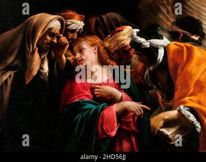 Christus unter den Ärzten des italienischen Barockkünstlers Orazio Borgianni (1574-1616), Öl auf Leinwand, c. 1609 Stockfoto