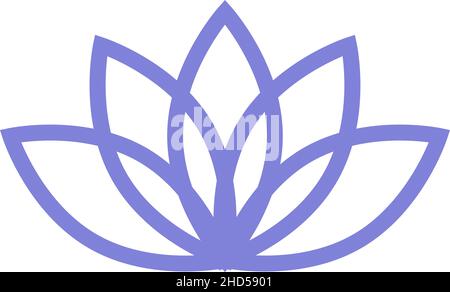 Lotus-Symbol. Blütenblätter im linearen Stil. Minimalistisches Logo Stock Vektor
