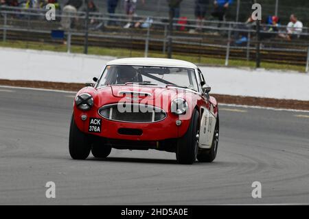 Mark Holme, Austin Healey 3000 Mk2, International Trophy for Classic GT Cars - Pre 1966, ein Mini-Langstreckenrennen für GT-Autos vor 1966, ein Zweifahrerrennen Stockfoto