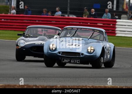 Mike Whitaker, TVR Griffith, International Trophy for Classic GT Cars - Pre 1966, ein Mini-Langstreckenrennen für GT-Autos vor 1966, ein Zweifahrer-Rennen mit einem Stockfoto