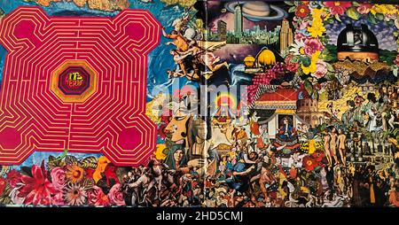 Rolling Stones Rock Music Anthology Album, 1960er Psychedelic Artwork, klassische Rock Vinyl Alben Stockfoto