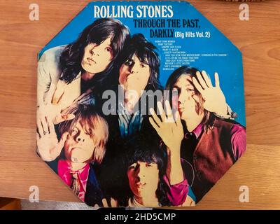 Rolling Stones Rock Music Anthology Album, 1960er Jahre Album Fotografie Cover, JUGENDKULTUR, klassische Rock Vinyl Alben, Vintage Cover Stockfoto