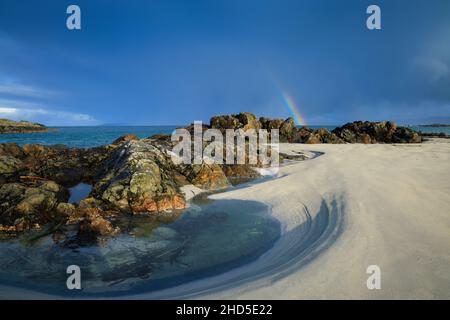 Traigh an t-Suidhe Strand auf der Insel Iona. Stockfoto