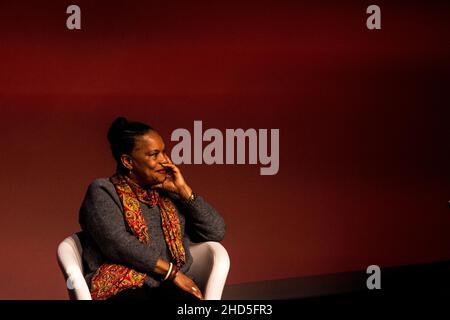 Christiane Marie Taubira ist eine französische Politikerin, die von 2012 bis 2016 unter Präsident François Hollande als Justizministerin Frankreichs in der Regierung von Premierminister Jean-Marc Ayrault fungierte. Frankreich. Stockfoto