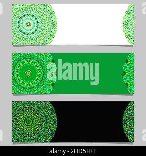 Abstrakte bunte horizontale Edelstein Mandala Banner Template-Set Stock Vektor