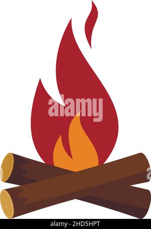 Symbol „Lagerfeuer des Jägers“. Flache Abbildung des Jäger Lagerfeuer Vektor-Symbol isoliert auf weißem Hintergrund Stock Vektor