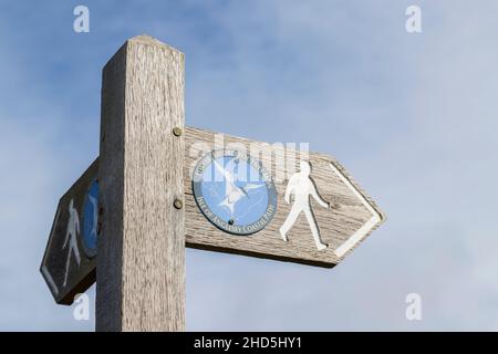 Anglesey Coastal Path-Schild. Stockfoto
