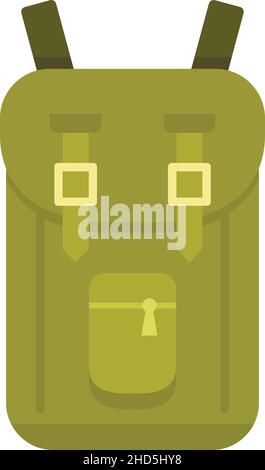 Symbol für Safari-Jagdrucksack. Flache Abbildung der Safari Jagd Rucksack Vektor-Symbol isoliert auf weißem Hintergrund Stock Vektor